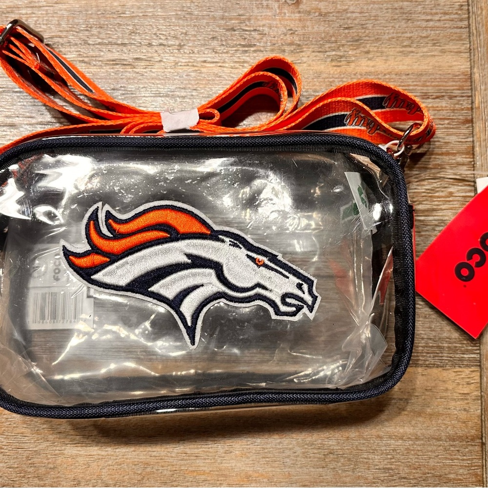 Clear Crossbody Bag with Orange Strap